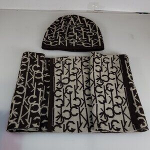 Calvin Klein CK Logo Scarf and Beanie Set